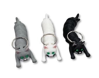 Articulated Cat Keychain: 3D Printed Fidget Toy Bag Charm