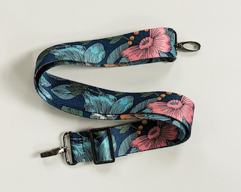 Lotus Floral Cross Body Bag Strap - Adjustable Shoulder Bag Strap.