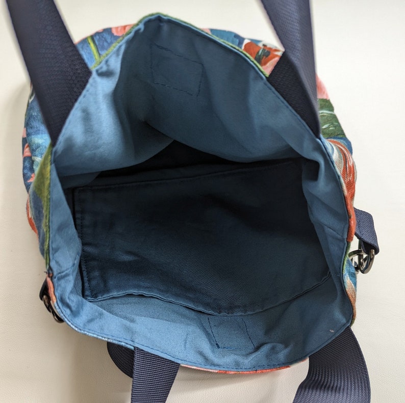 Large Koi Fish Bag Blue Koi Crossbody Bag Carry All Bag image 4