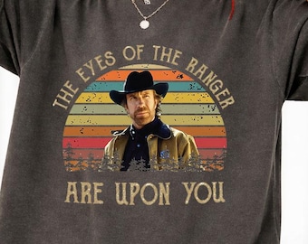 Comfort Colors® The Eyes Of The Ranger Shirt, Vintage Texas Ranger Tee, Retro Sunset Cowboy T-Shirt, 90s TV Show Nostalgia, Western Graphic