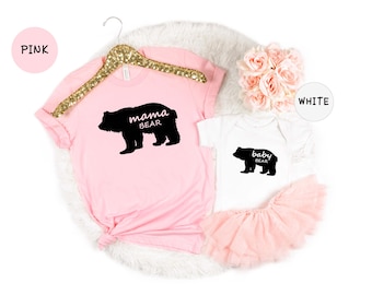 Mama Bear Baby Bear Shirt, Matching Mommy and Me Outfits, New Mom Gift Shirt, Mother Daughter Bear Family Set, Baby Shower Gift