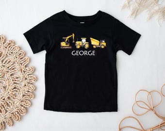 Custom Toddler Youth Shirt, Boys Shirt, Construction Kids Shirt, Personalized Construction Shirt, Color Truck Kids Shirt, Dump Truck Shirt,