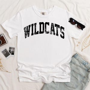 Comfort Colors® Wildcats Shirt, Vintage Wildcats Mascot Shirt, Wildcats Team Shirt, Wildcats School Spirit Shirt, Retro Wildcats T-shirts