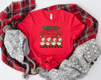 Merry Ducksmas Shirt, Funny Christmas Duck Shirt, Abbey Road Ducks Tee, Cute Farm Animal Christmas Shirt, Gift for Duck Lover