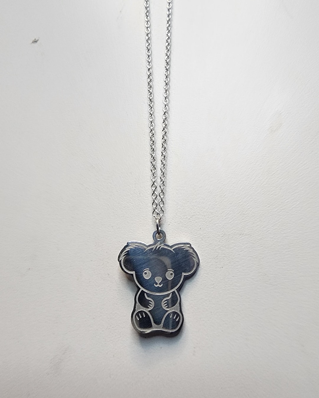 Bluebubble Funky Koala Necklace – Silver Plated – Cute Kitsch Australian Animal Pendant – 18" Chain