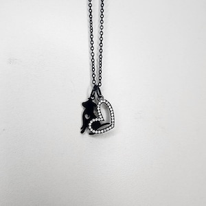 4 Styles Black Pittie Bully Dog Necklace, Pitbull Puppy Pet Jewelry, Fluffy Lab Retriever Pendant, Heart Rhinestones, Staffordshire Terrier
