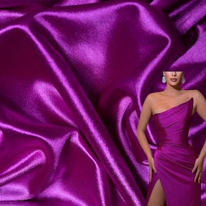 Pink Purple Shiny Spandex Fabric: 4-Way Stretch Polyester Blend
