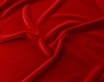 Red Velvet Fabric by the Yard – Luxury Soft Plush Material for Dresses, Gowns, Costumes, Upholstery, Pillows, DIY Sewing and Holiday Decor