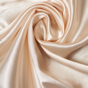 Ivory Silky Satin Fabric by the Yard – Soft Shiny Material for Wedding Dresses, Holiday Gowns, Table Decor, Bridesmaids Dresses and DIY