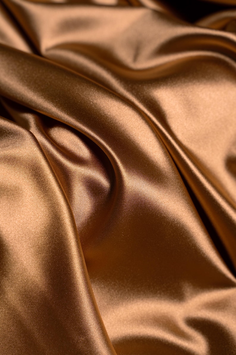 Mocha Shiny Spandex Fabric by the Yard – 4 Way Stretch Holiday Fabric for Christmas Dresses, Dancewear, Prom Gowns, Costumes and DIY Sewing Projects