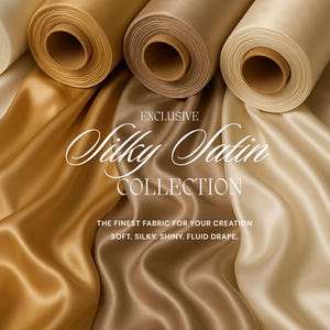 Silky Satin Fabric by the Yard: Polyester Spandex Blend, 58&quot; Wide