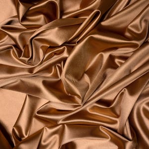 Mocha Shiny Spandex Fabric by the Yard – 4 Way Stretch Holiday Fabric for Christmas Dresses, Dancewear, Prom Gowns, Costumes and DIY Sewing Projects