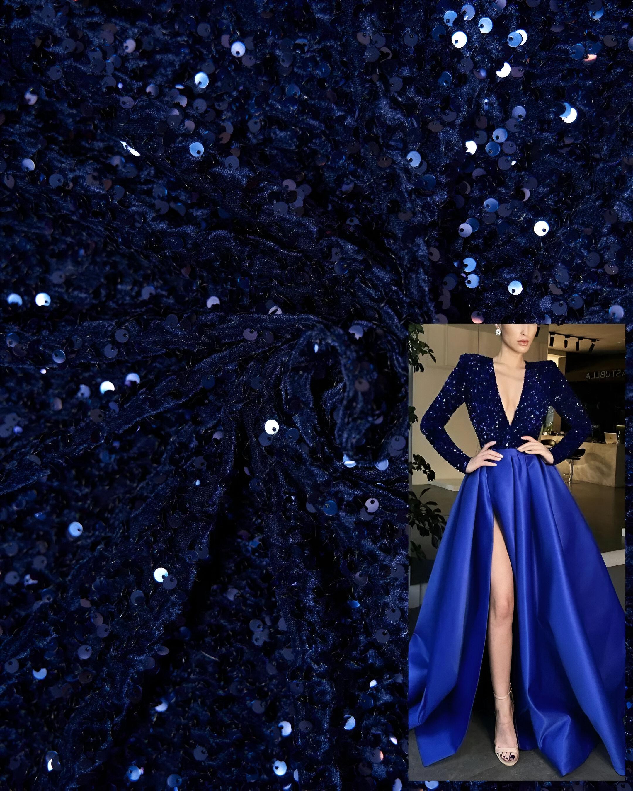 Navy Blue Sequin Dress - Etsy