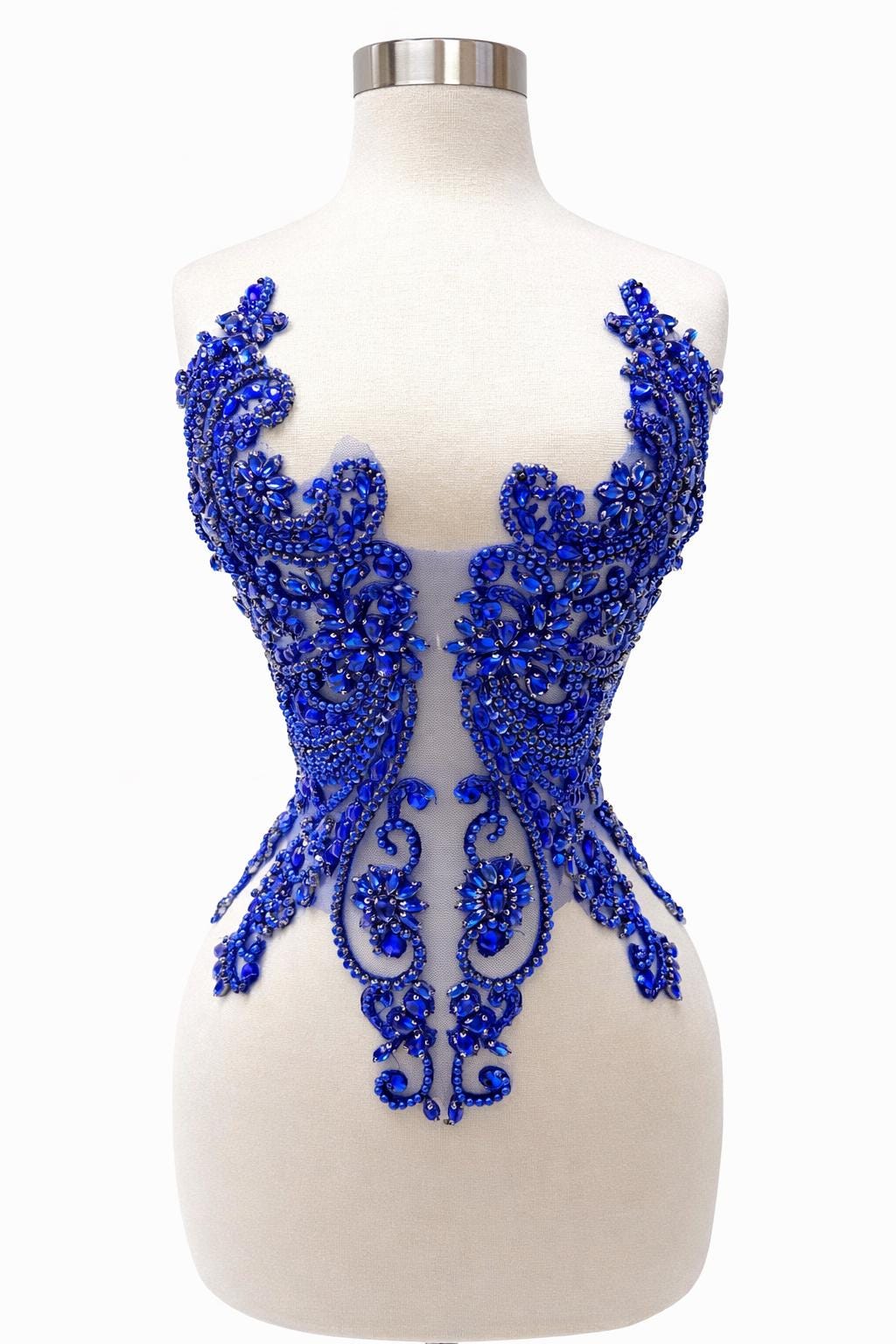 blue dress with gems Jovani 23010 Long Formal Mermaid Prom Dress main image 1