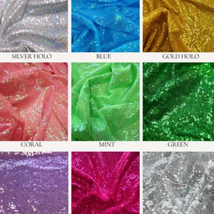 Silver Sequin Fabric by the Yard – 3mm Holographic Mesh for Prom Dress, Ice Skating Costume, Pageant Gown