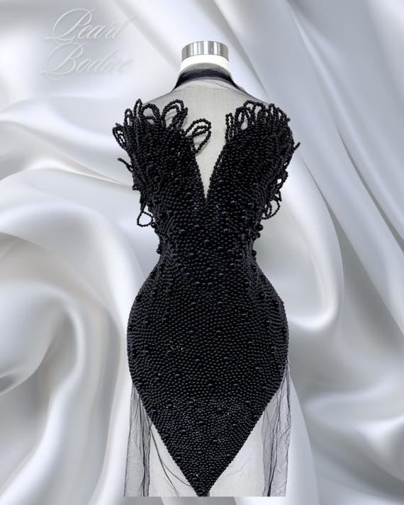 Luxury Black Pearl Applique