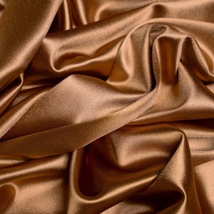 Mocha Shiny Spandex Fabric by the Yard – 4 Way Stretch Holiday Fabric for Christmas Dresses, Dancewear, Prom Gowns, Costumes and DIY Sewing Projects