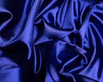 Royal Blue Shiny Spandex Fabric: 4-Way Stretch Polyester Blend