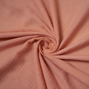 Peach Cotton Gauze Fabric: Double Layer, Lightweight, Breathable