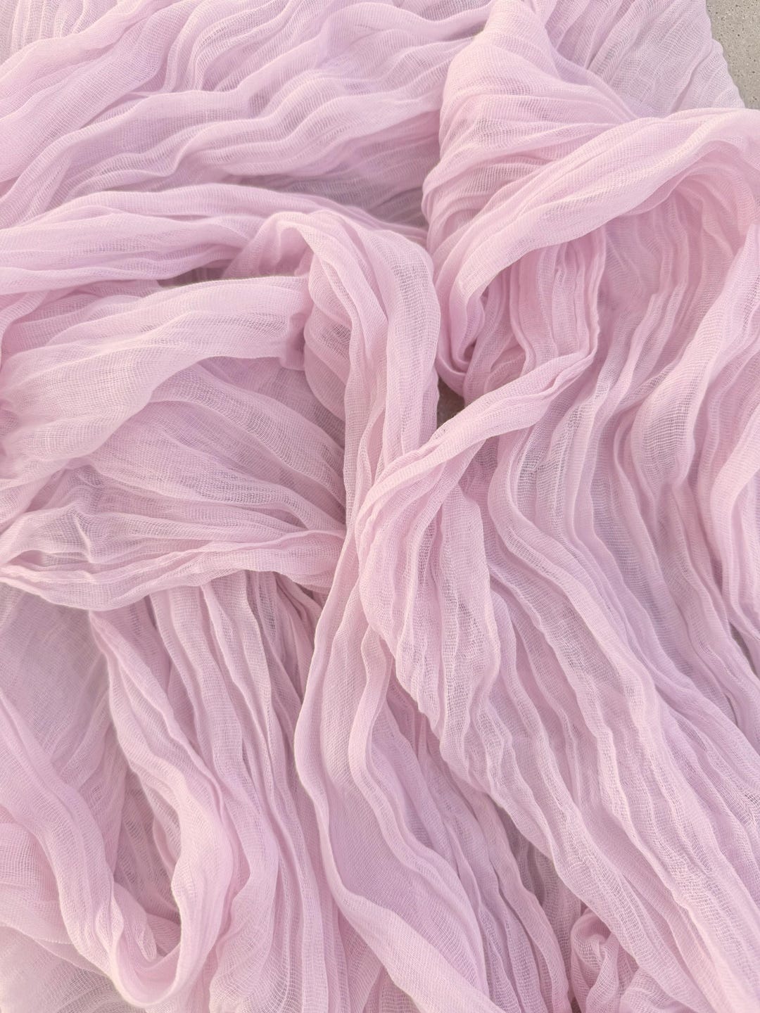 Baby Pink Crinkled Cheesecloth Table Runner – Boho Gauze Wedding Decor ...