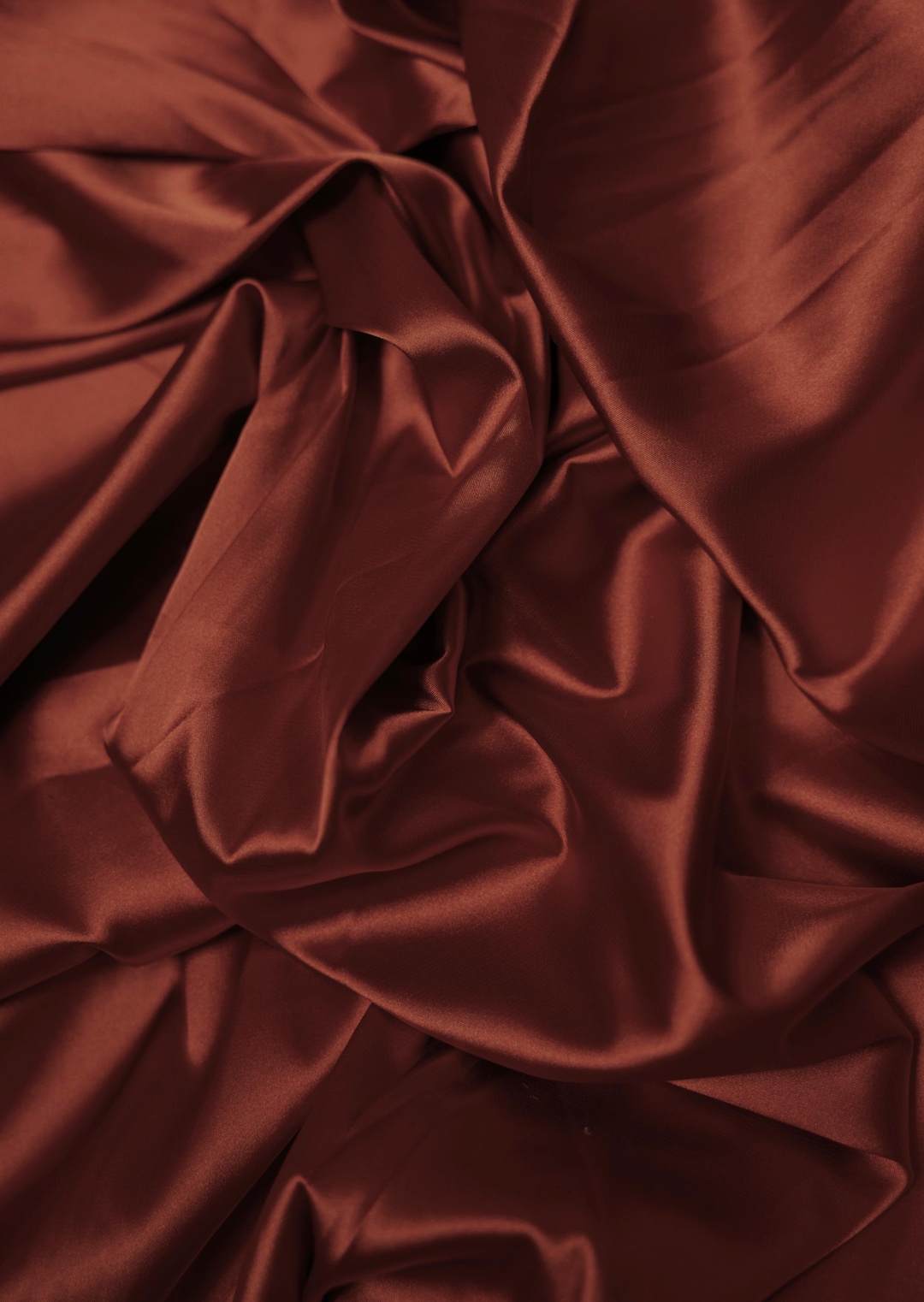 Rust Color Silk Rust Silky Satin Fabric by the Yard – Shiny Burnt Orange Material for ...