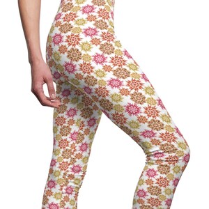 Floral Boho Leggings: Women&#39;s Yoga Pants, Festival Hippie Style