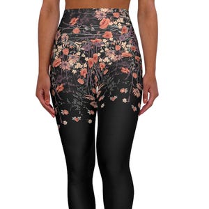 Floral High Waisted Yoga Leggings: Comfortable Fitness Activewear