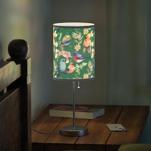 Bird Table Lamp | Lamp with Birds | Nature Home Decor, Bedside Lamp, Night Light, Living Room Lighting, Bedroom Decor