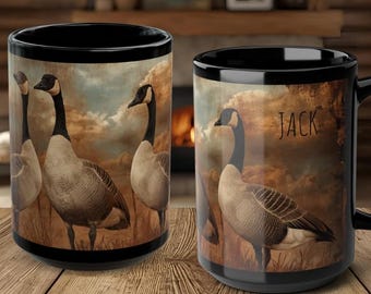 Personalized Goose Mug, Custom Geese Coffee Cup, Farmhouse Kitchen Gift, Goose Lover Gift for Him or Her