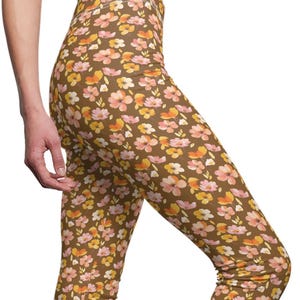 Fall Floral Leggings: High Waisted Autumn Yoga Pants