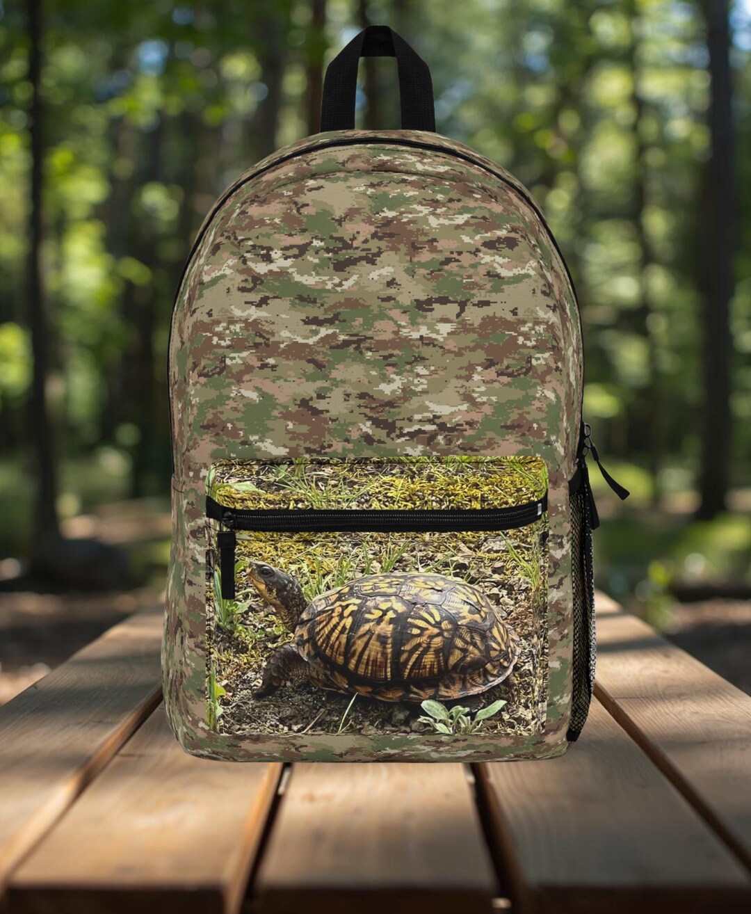 Camo Turtle Backpack: Outdoor Nature School Bag - Etsy