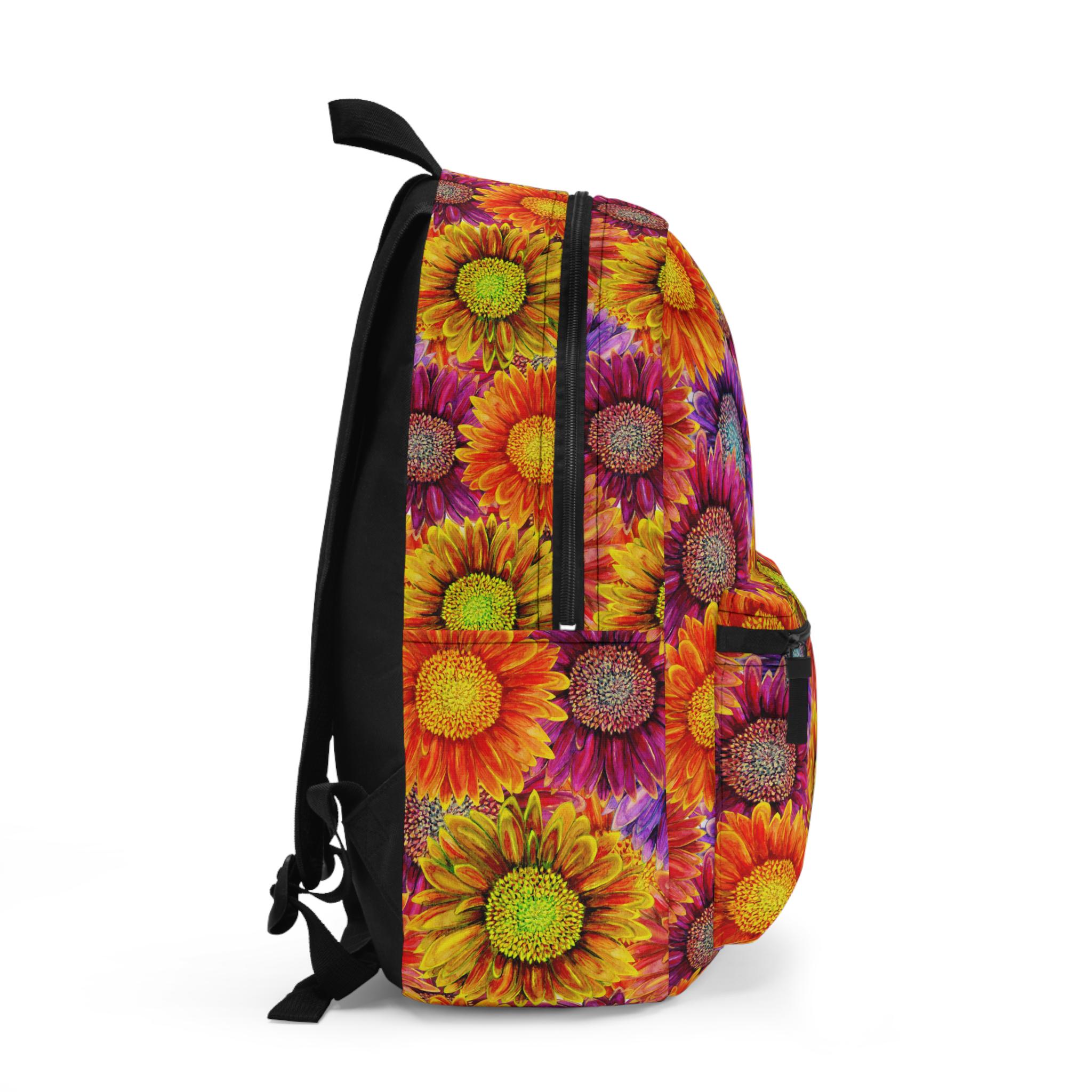 Floral Multicolor Women\'s Backpack - Stylish Patterned Bag Japanese Backpack, Asian Floral flowers Men Women Kids Gift  main image 2