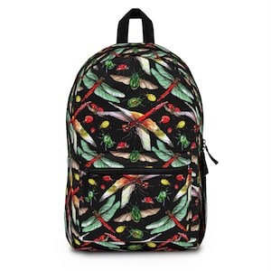 Colorful Bugs Dragonflies Backpack for Kids | Insect Print School Bag | Exotic Bug Travel Backpack