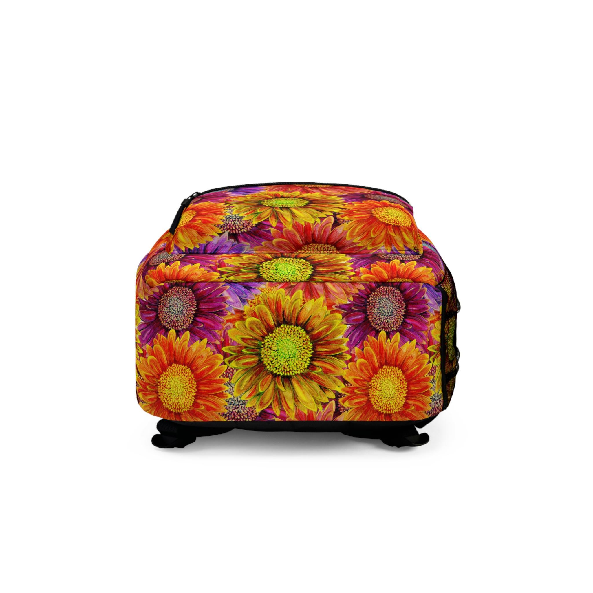 Colorful Floral INC  Backpack Tangerine Orange Hibiscus Sea Flowers - Backpack — Beach  main image 4