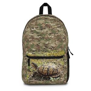 Turtle Camo Backpack: Outdoor Nature School Bag
