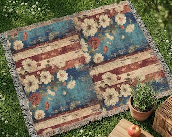 Vintage Americana Baumwolldecke: Patschischer USA Flaggenüberwurf