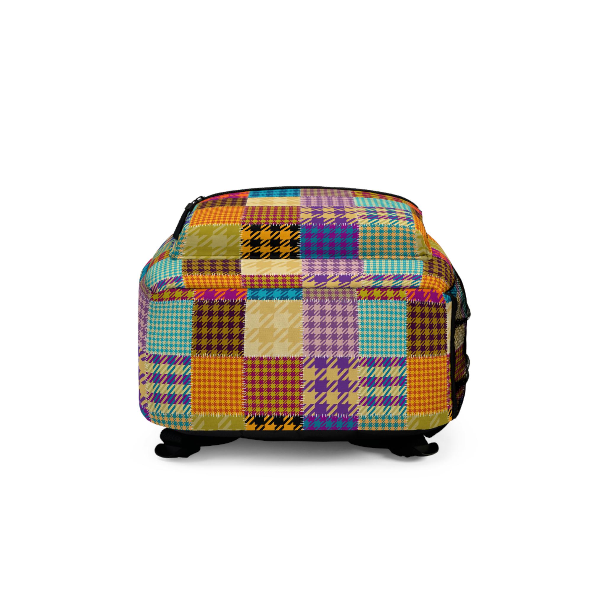 Boho Multicolor Patchwork Leather Backpack | Colorful Festival Cottagecore‎ Y2K VTG Y2K Lucky Brand Patchwork Corduroy Velvet Mini Shoulder  main image 3