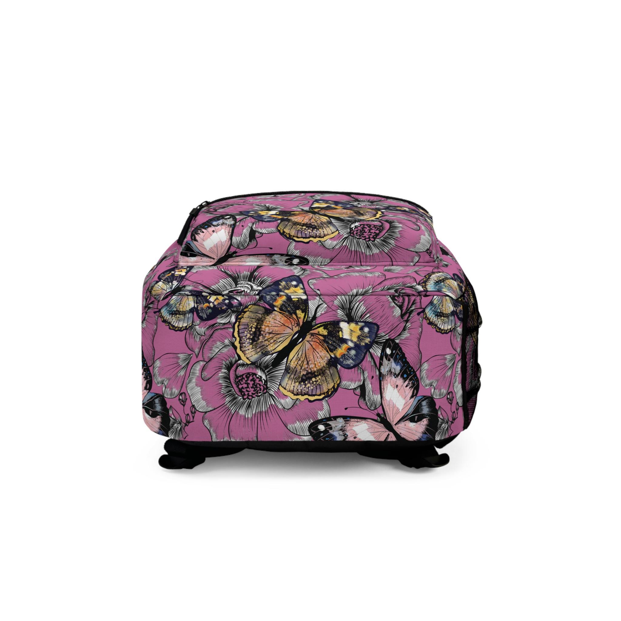 Pink Floral Butterfly Backpack | Flowered Butterflies Bags 