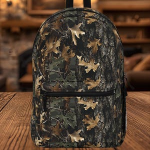 Camo Backpack: Tree Bark & Leaves Bag for Hunting Hiking Camping