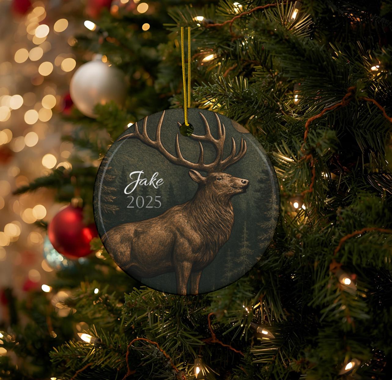 Christmas Elk Party Banner – 72.8x35.4 In, Polyester, Merry Christmas Door Hanging With Snowflakes - View #4