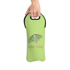 Thermo Wein Tasche Schmetterling, Geschenk für Weinliebhaber, Picknicktasche, Weinkühltasche für Feiern, Grün