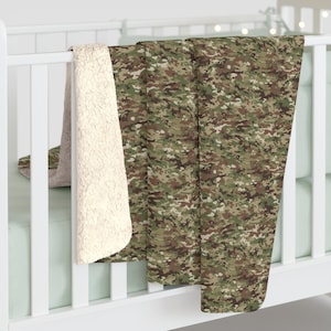 Terraincamo sherpafleecedeken: jachtkampeerkleed, gezellig cabinedecor