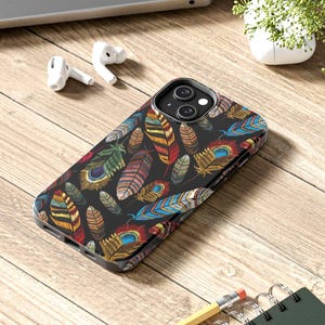 Custodia per telefono tribale / Custodia per telefono boho / Piume colorate