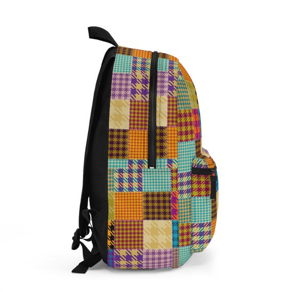 2025 Fabric Festival Bohemian Patchwork Backpack Multicolored Colorful Cotton Patchwork Backpack, Handmade Festival Bag  main image 3
