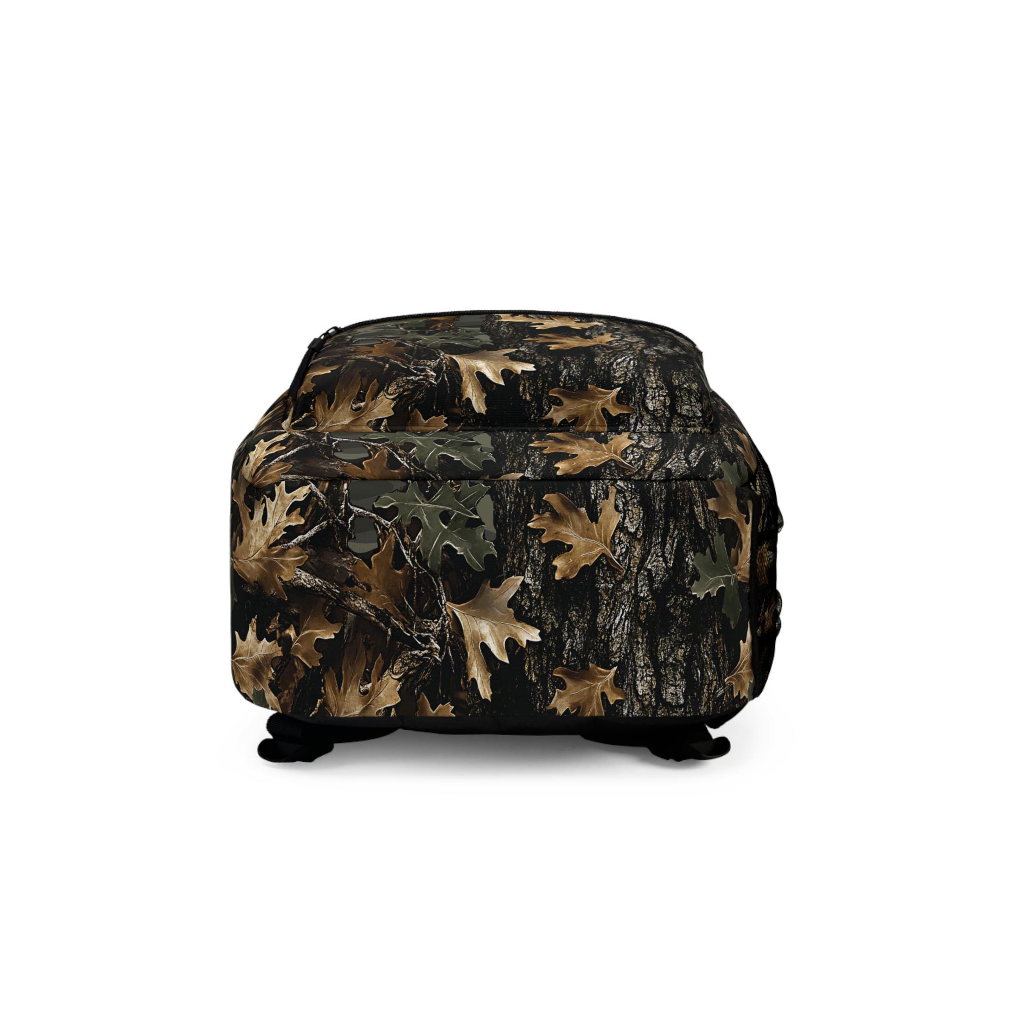 Camo Backpack: Tree Bark & Leaves Bag for Hunting Hiking Camping