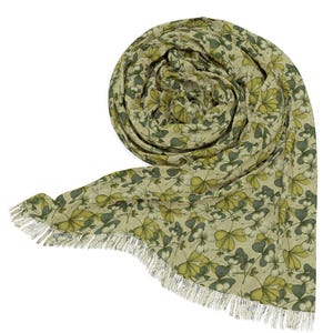 Floral Women&#39;s Clover Scarf | Shamrock Print Scarf for St. Patrick&#39;s Day | Lightweight Spring Wrap | Irish Green Scarf Gift for Her