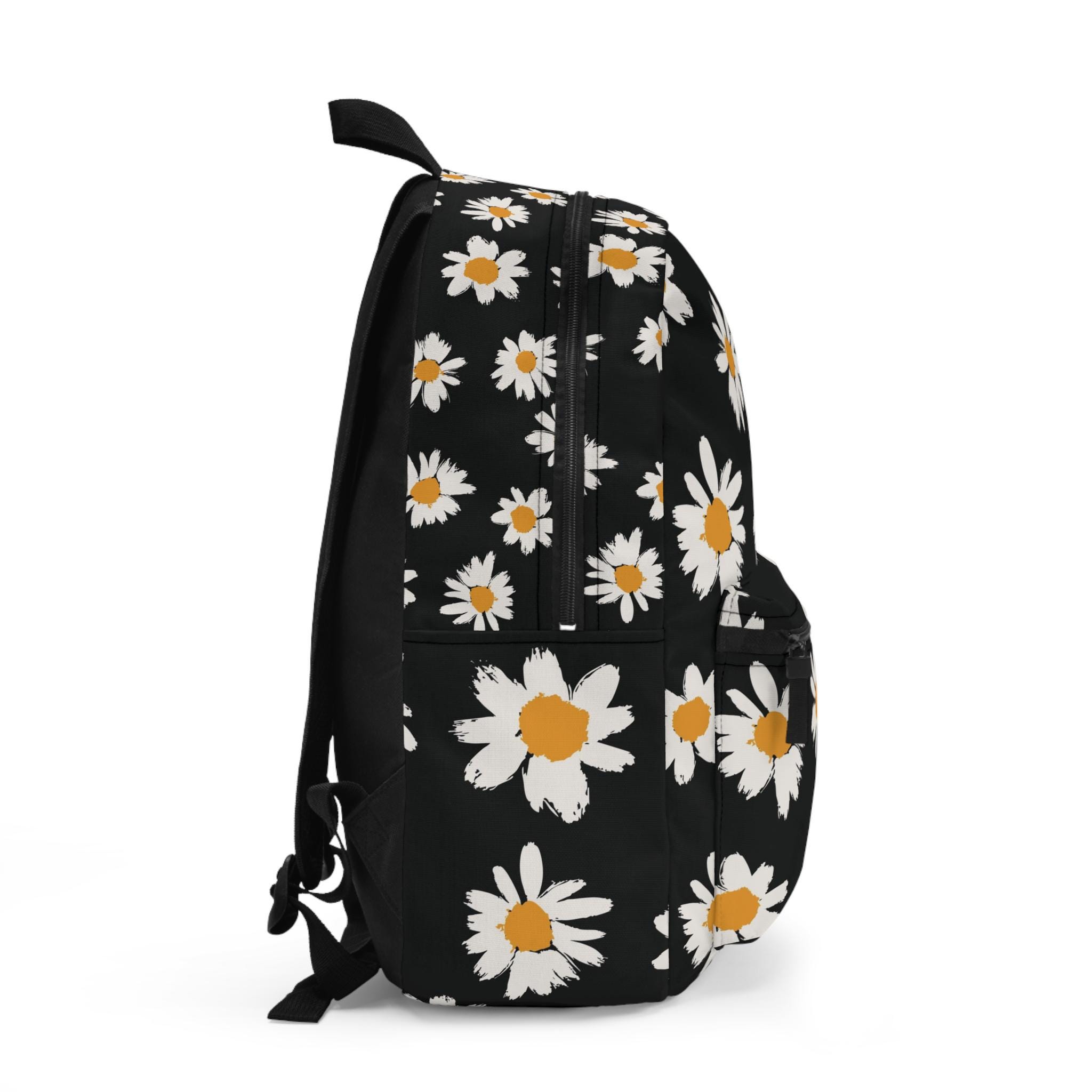 black mini backpack with flowers Wicked Glinda & Elphaba Floral & Lace and accessories inside and transition from work to evening flawlessly and fashionably Daisy Floral Print Backpack: Black