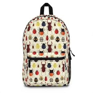Colorful Bugs Backpack for Kids | Insect Print School Bag | Nature Theme Gift