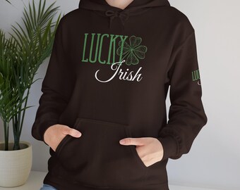 Lucky Irish Hoodie | St. Patrick's Day Hoodie for Men and Women | Shamrock Sweatshirt