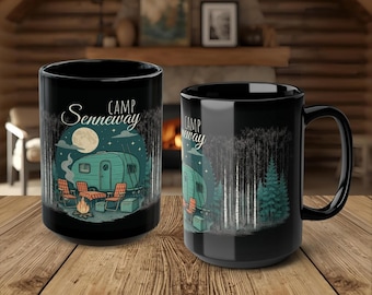 Personalisierte Lagerfeuer Kaffeetasse, Lagerfeuer Kaffeetasse, Familien Camping Geschenk, Outdoor Abenteuer Becher